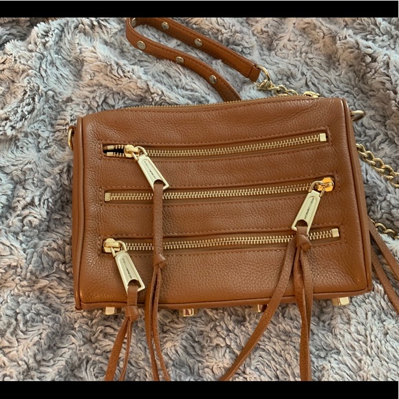 Tan Rebecca Minkoff Mini 5 Zip Crossbody - Picture 6 of 8